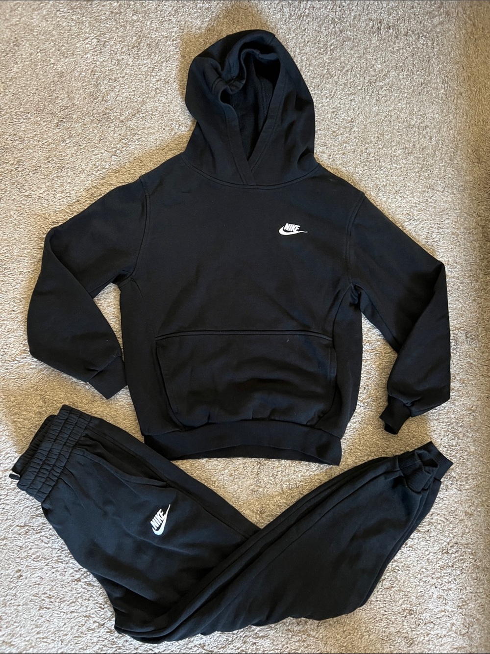 Nike Kids Black Hoodie & Joggers Set - Black Sz Kids Large